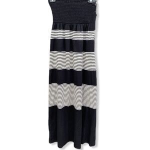 Derek Heart Strapless Striped Dress